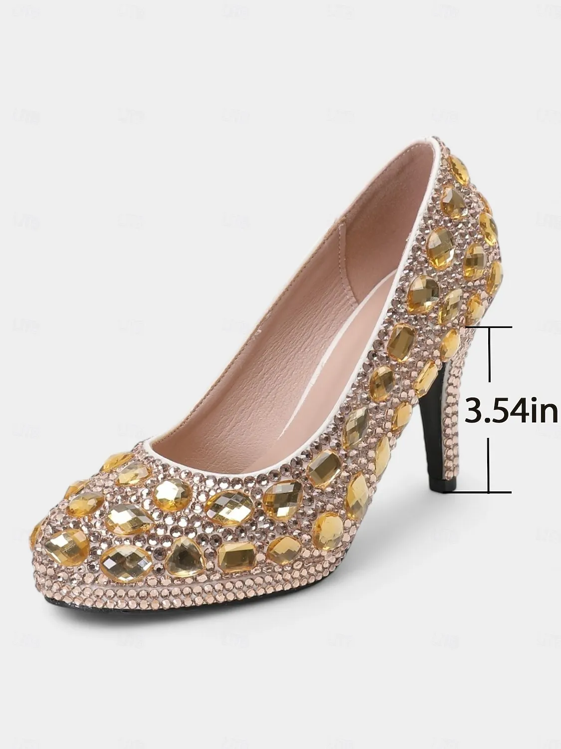 mkqkqd1737456003597.webp Gold Crystal-Embellished Stiletto Heels with Matching Clutch – Elegant Women's Party and Evening Set and Wedding - Image 1